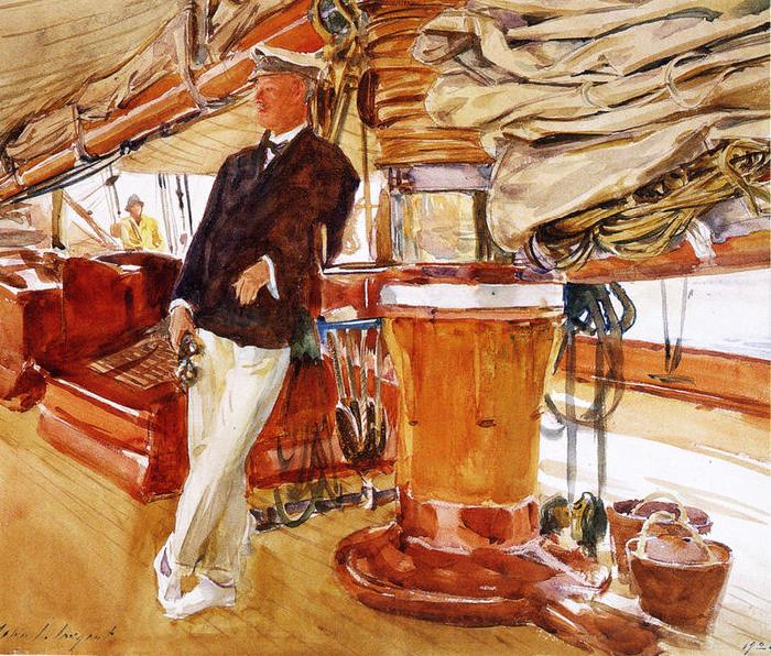 John Singer Sargent On the Deck of the Yacht Constellation France oil painting art
